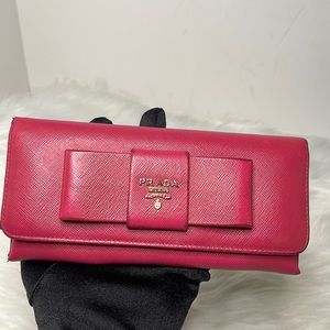 Authentic Prada Saffiano Bow Continental Wallet #2